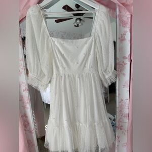 White Pearl Mini Dress